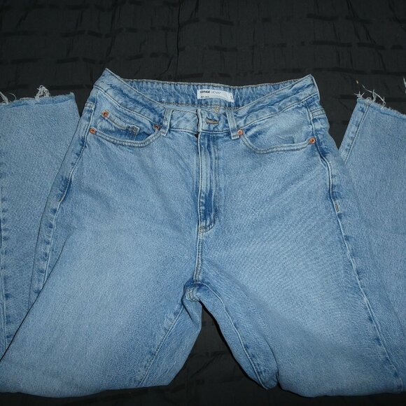Garage - Distressed Mom Jeans (Blue) - Picture 1 of 2